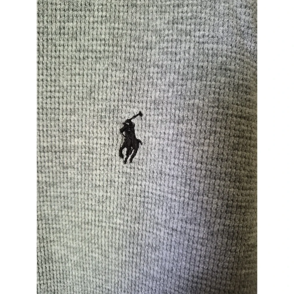 Polo Ralph Lauren Mens XL Gray Waffle Knit Thermal Shirt Long Sleeve 100% Cotton